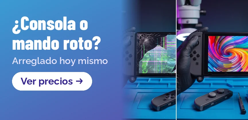 Mando de PS5 y Nintendo Switch rotos. Reparación de consolas y mandos